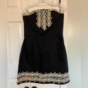 Mudpie strapless black mini dress